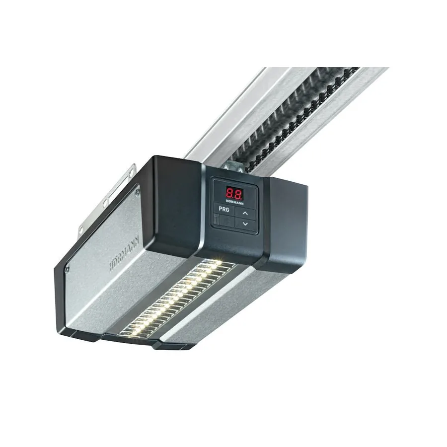 Hörmann SupraMatic garage door operator with a digital display and LED light strip